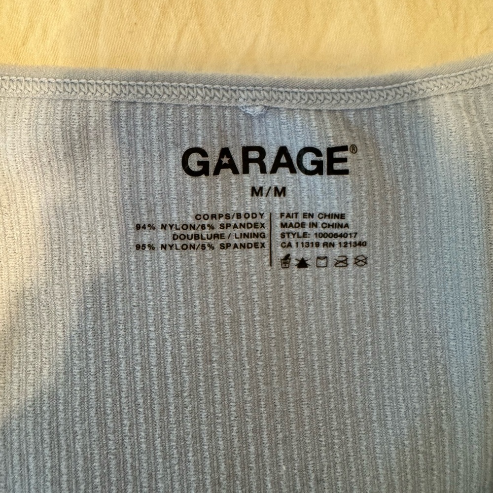 Garage Light Blue Ribbed Seamless V-Neck Tank Top - Picture 4 of 4